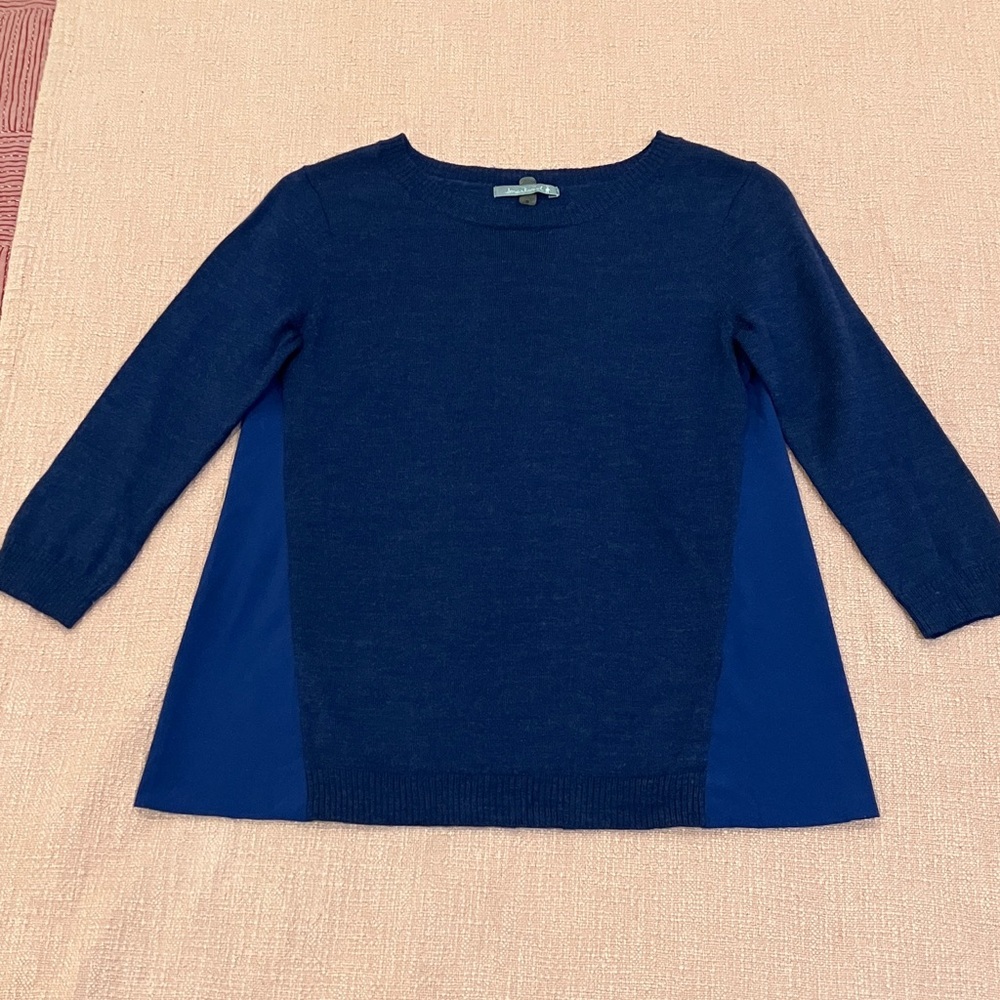 Smartwool small wm’s merino wool front sleeves and part of back Navy Sweater Top